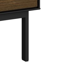 Savva Wooden TV Stand With 3 Doors In Black And Espresso