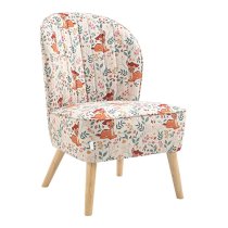 Bambi Fabric Childrens Pleated Back Accent Chair In White