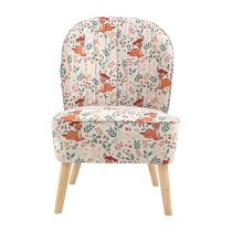 Bambi Fabric Childrens Pleated Back Accent Chair In White