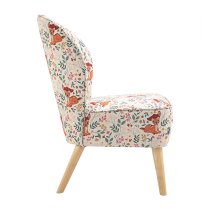 Bambi Fabric Childrens Pleated Back Accent Chair In White