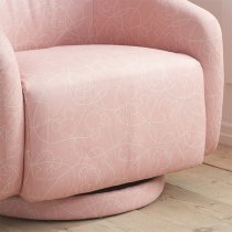 Mickey Doodle Fabric Childrens Swivel Accent Chair In Pink