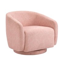 Mickey Doodle Fabric Childrens Swivel Accent Chair In Pink