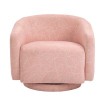 Mickey Doodle Fabric Childrens Swivel Accent Chair In Pink