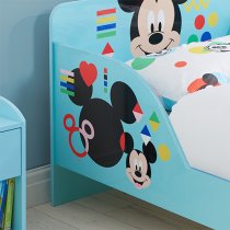 Disney Mickey Mouse Childrens Wooden Single Bed In Blue