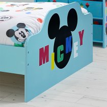 Disney Mickey Mouse Childrens Wooden Single Bed In Blue