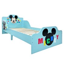 Disney Mickey Mouse Childrens Wooden Single Bed In Blue