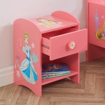 Disney Princess Chidrens Wooden Bedside Table In Pink