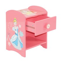 Disney Princess Chidrens Wooden Bedside Table In Pink