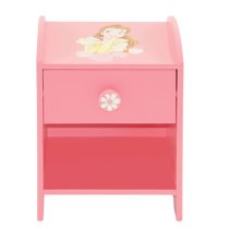 Disney Princess Chidrens Wooden Bedside Table In Pink