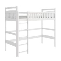 Madoc Wooden Loft Bunk Bed In White With Bonell Mattresses