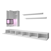 Belita High Gloss Entertainment Unit In White With LED Lights