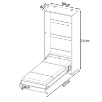 Cyan Wooden Single Bed Wall Vertical In Matt White