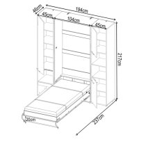 Cyan Single Bed With Storage Wall Vertical In Matt White LED