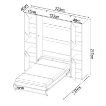 Cyan Small Double Bed With Storage Wall Vertical In Matt White LED