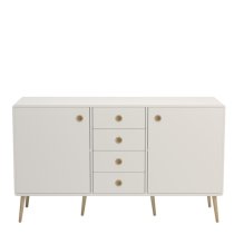 Strafford Wooden Sideboard With 2 Doors 4 Drawers In White