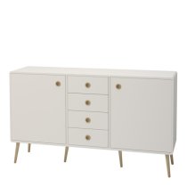 Strafford Wooden Sideboard With 2 Doors 4 Drawers In White