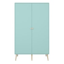 Giza Wooden Wardrobe With 2 Doors In Cool Mint