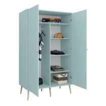 Giza Wooden Wardrobe With 2 Doors In Cool Mint