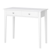 Trams Wooden Laptop Desk With 2 Drawers In Off White