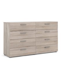 Perkin Wooden Chest Of 8 Drawers Wide In Truffle Oak