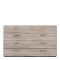 Perkin Wooden Chest Of 8 Drawers Wide In Truffle Oak