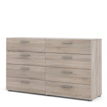 Perkin Wooden Chest Of 8 Drawers Wide In Truffle Oak