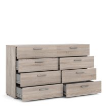 Perkin Wooden Chest Of 8 Drawers Wide In Truffle Oak