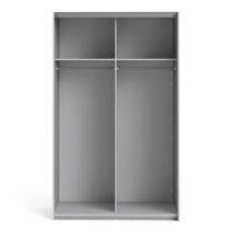 Vrok Sliding Wardrobe With 2 Oak Doors 2 Shelves In White