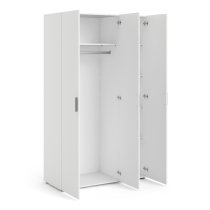 Perkin Wooden Wardrobe With 3 Doors In White Woodgrain