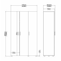 Perkin Wooden Wardrobe With 3 Doors In White Woodgrain