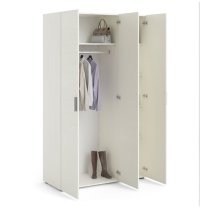 Perkin Wooden Wardrobe With 3 Doors In White Woodgrain