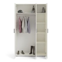 Perkin Wooden Wardrobe With 3 Doors In White Woodgrain