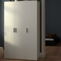 Perkin Wooden Wardrobe With 3 Doors In White Woodgrain