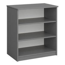 Satria Kids Wooden Bookcase With 2 Shelves In Folkestone Grey