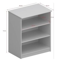 Satria Kids Wooden Bookcase With 2 Shelves In Folkestone Grey