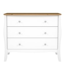 Braque Wooden Chest Of 3 Drawers In Pure White Iced Coffee