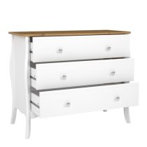 Braque Wooden Chest Of 3 Drawers In Pure White Iced Coffee