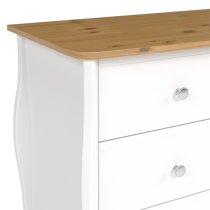 Braque Wooden Chest Of 3 Drawers In Pure White Iced Coffee