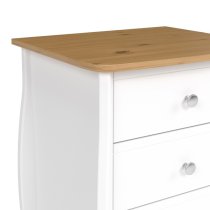 Braque Wooden Chest Of 5 Drawers Narrow In Pure White Coffee