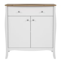 Braque Wooden Sideboard 2 Doors 1 Drawer In Pure White