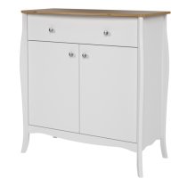 Braque Wooden Sideboard 2 Doors 1 Drawer In Pure White