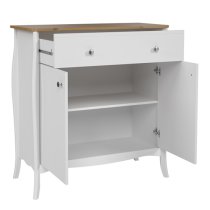 Braque Wooden Sideboard 2 Doors 1 Drawer In Pure White