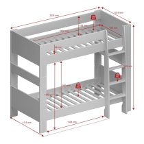 Satria Kids Wooden Bunk Bed In Folkestone Grey