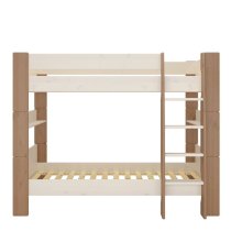 Satria Kids Wooden Bunk Bed In Whitewash And Grey Brown