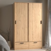 Liston Wooden Wardrobe 2 Doors 2 Drawers Oak