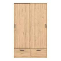 Liston Wooden Wardrobe 2 Doors 2 Drawers Oak