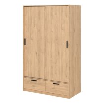 Liston Wooden Wardrobe 2 Doors 2 Drawers Oak