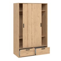 Liston Wooden Wardrobe 2 Doors 2 Drawers Oak