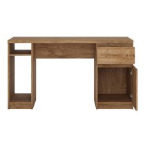 Felton Wooden Laptop Desk Twin Pedestal In Oak