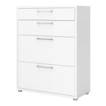 Prax Wooden Office Storage Cabinet With 4 Drawers In White